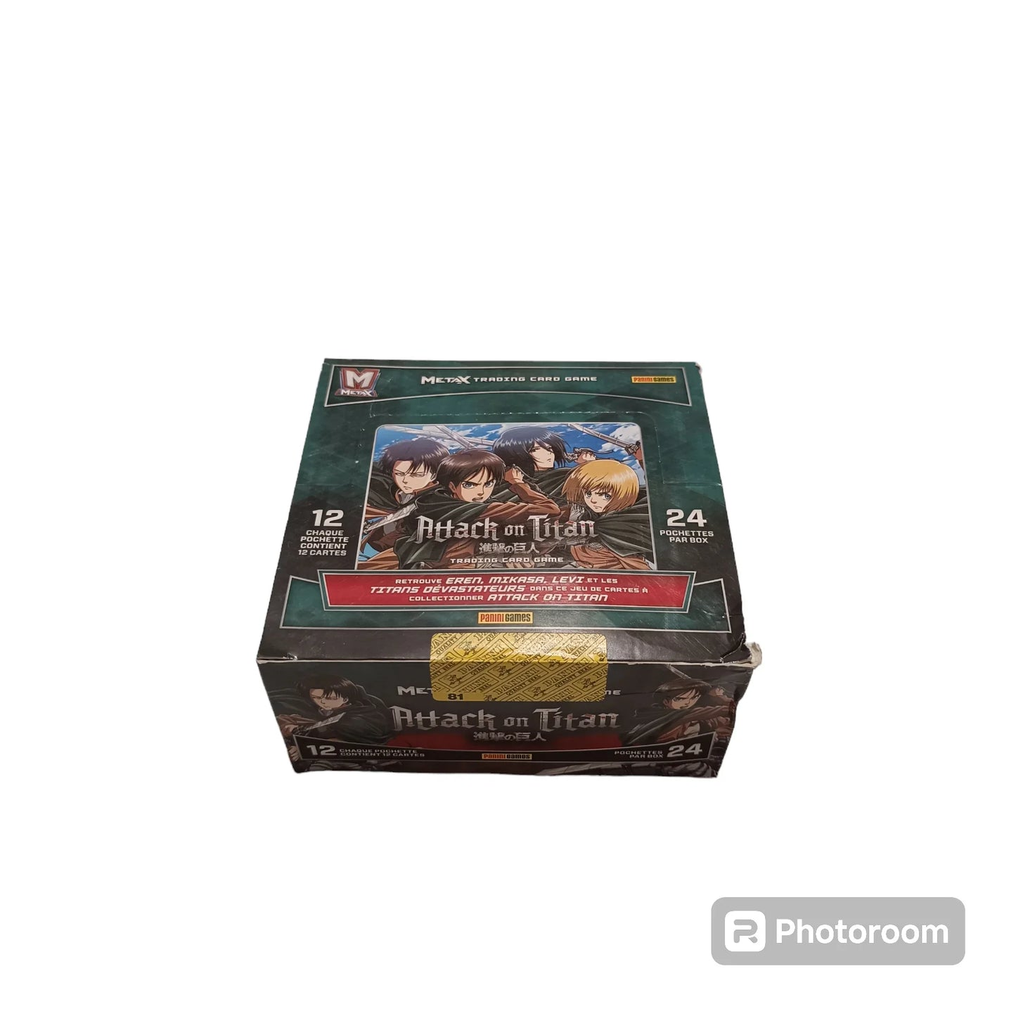 Panini carte à collectionner l'attaque des titans boîte de 24 pochettes de 12 cartes