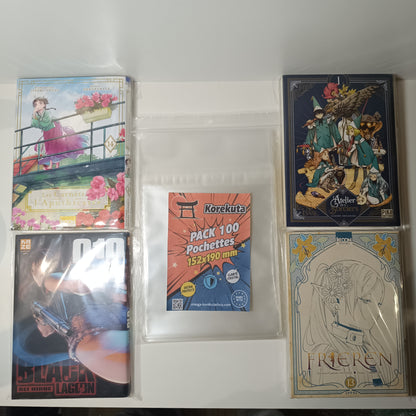 Pochettes de protection manga sur mesure - 152 x 190 mm