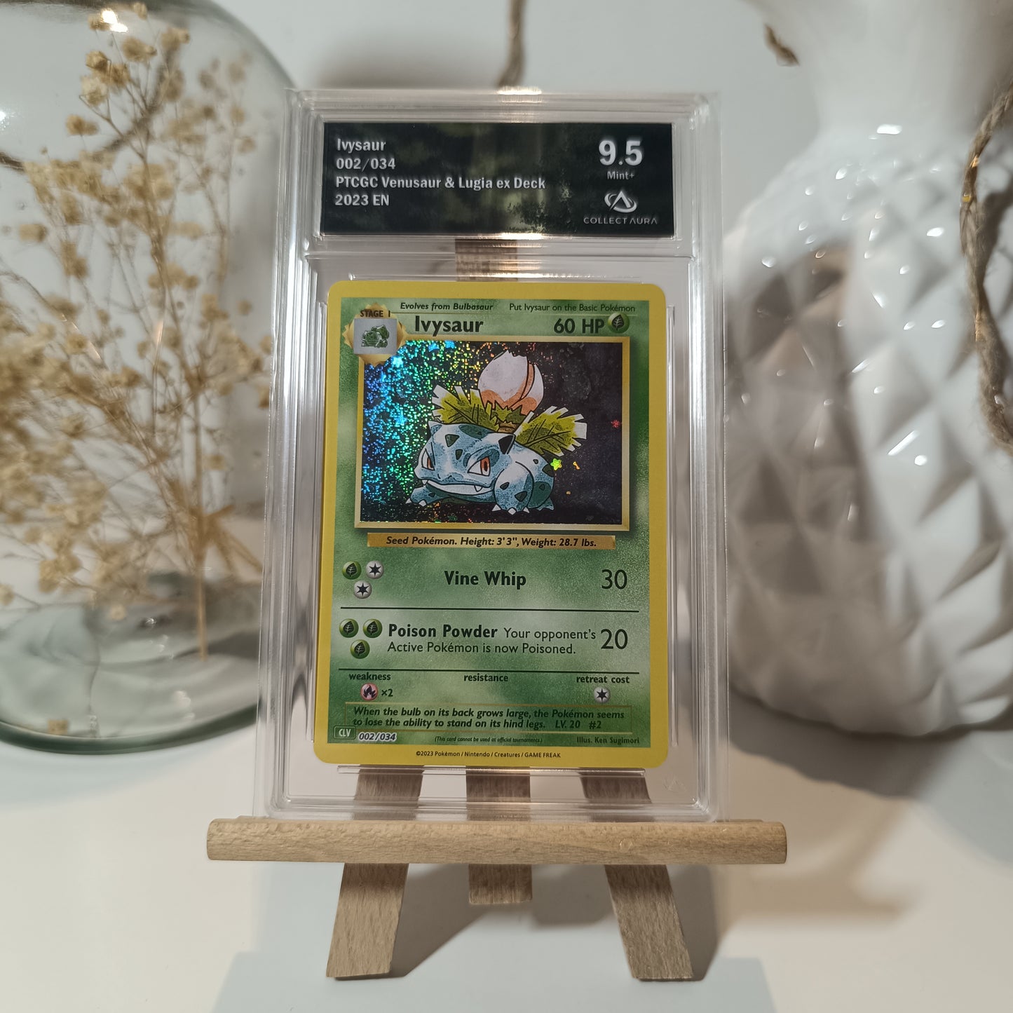 Pokémon - Carte Ivysaur holographique 002/034 - Collectaura 9.5 ( Mint + )